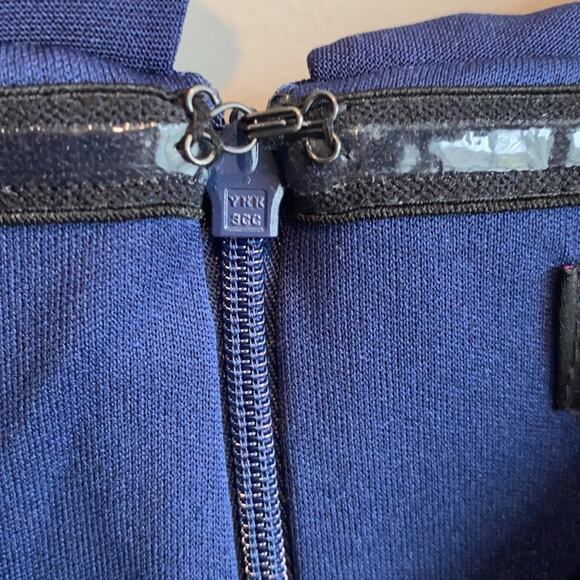 Aqua Navy Crepe Off the Shoulder Dress Special Occasion Navy Blue 6 - Picture 4 of 12